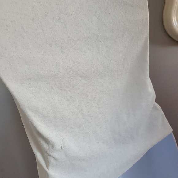 Zara Trafaluc Small Ivory White Short Sleeve Shirt Top Stretchy Crop Layering - Picture 5 of 6